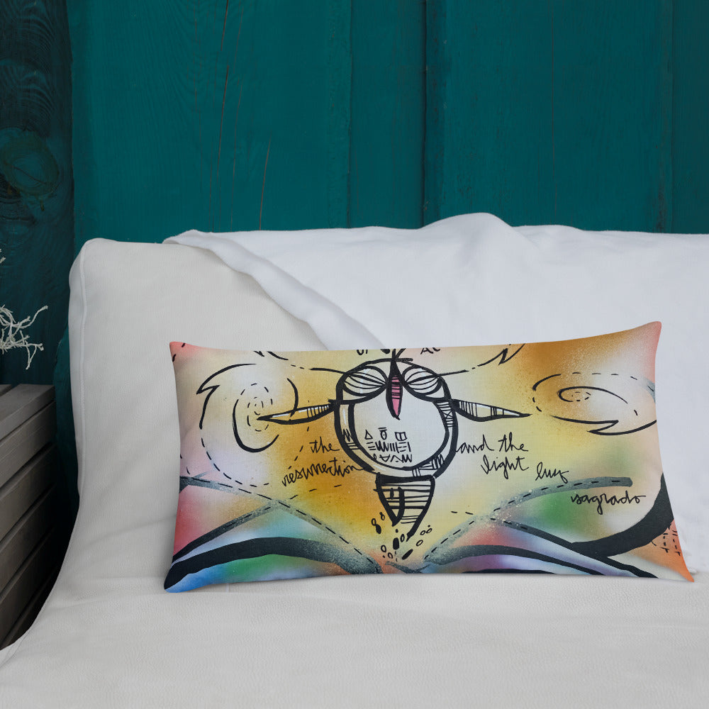 The Resurrection & The Light – Lebo Premium Throw Pillow